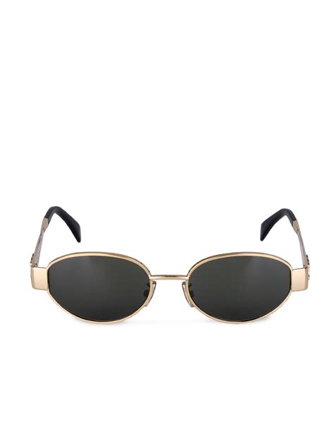 celine triomphe oval sunglasses|celine triomphe oval metal sunglasses.